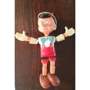 Vintage 1960s Plastic Pinocchio Puppet Walt Disney Productions 9"